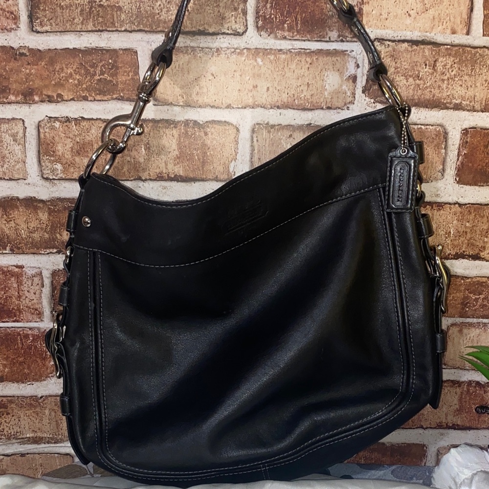 Coach Carly Hobo Leather Shoulder Bag Euc 12669 - Picture 5 of 11